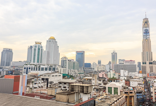  Bangkok,Thailand - September 22,2015:Landscape high view of the city in bangkok at daytime.