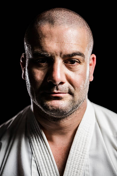 istock Portrait of karate fighter 599673352