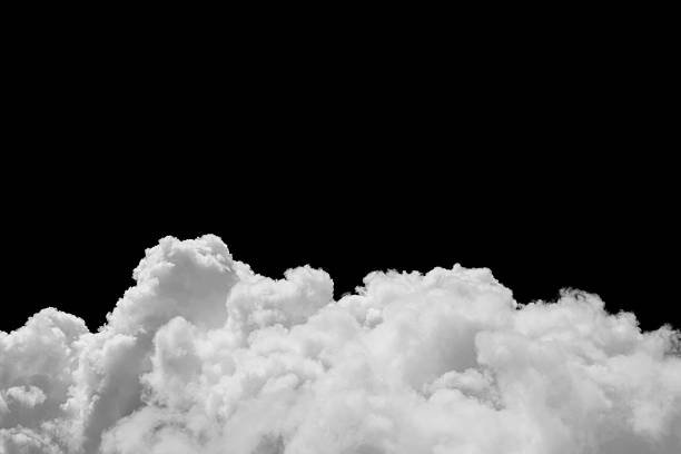istock Cumulus cloud isolated on black background 599674388