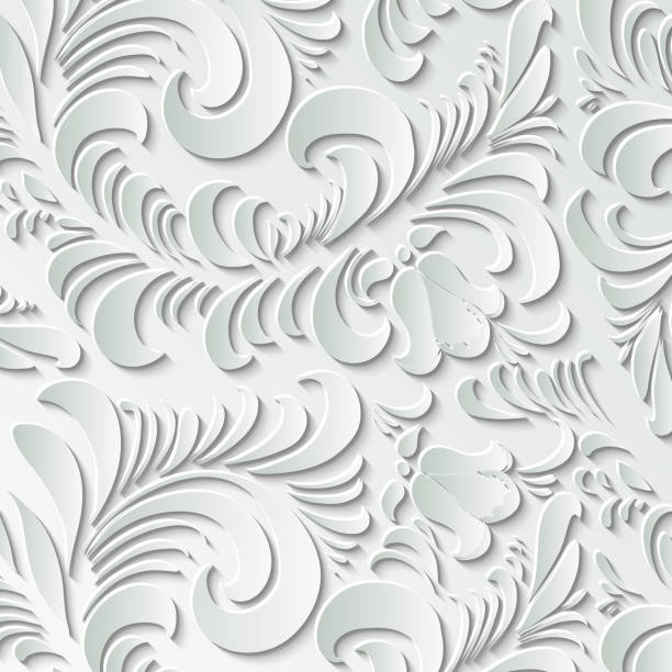 istock Floral elegant paper lace ornamental white background. vector eps10 599675226