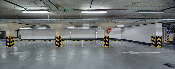 istock Underground parking without cars. 599676614