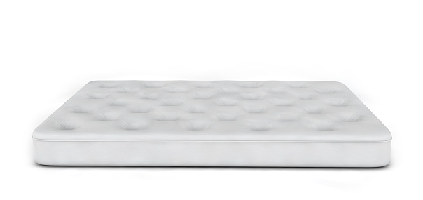 White Bed Mattress isolated on white background 3D render