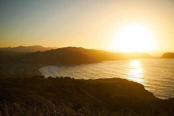 istock Sunset on a hill near sea 599684362