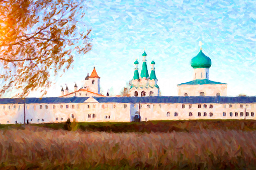 Holy Trinity Alexander Svirsky monastery in Staraya Sloboda, Leningrad region, Russia