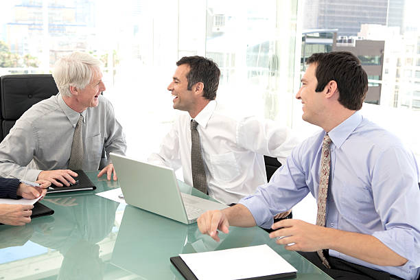 istock Fun at business managers meeting with CEO 599697222
