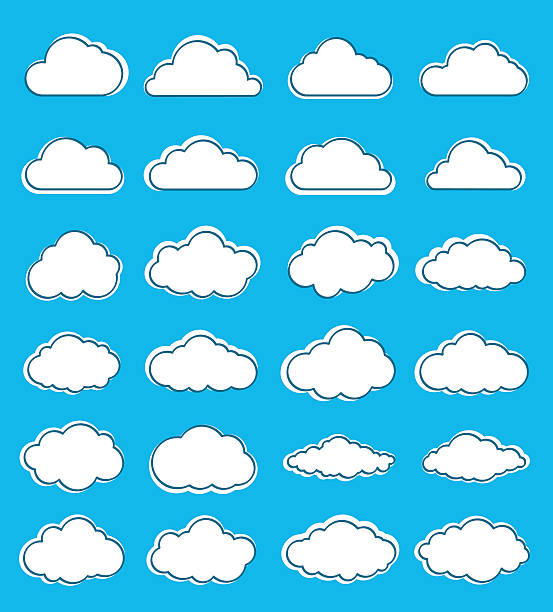 wolken-set - cumuliform stock-grafiken, -clipart, -cartoons und -symbole