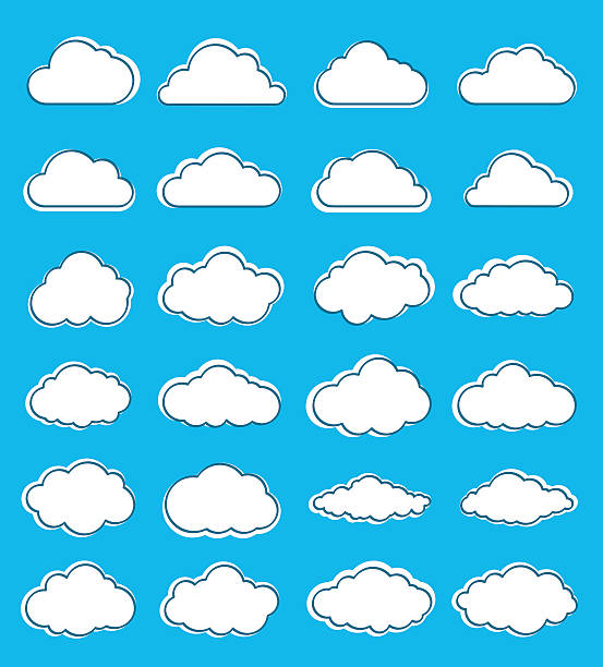 набор clouds - cotton cloud cloudscape cumulus cloud stock illustrations