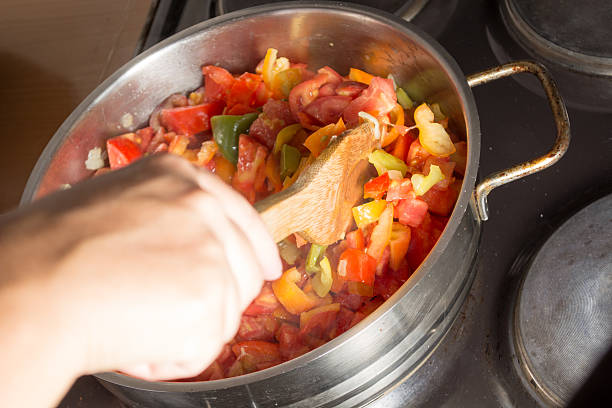 istock Cooking stew with mixed and colorfull vegetables 599699192