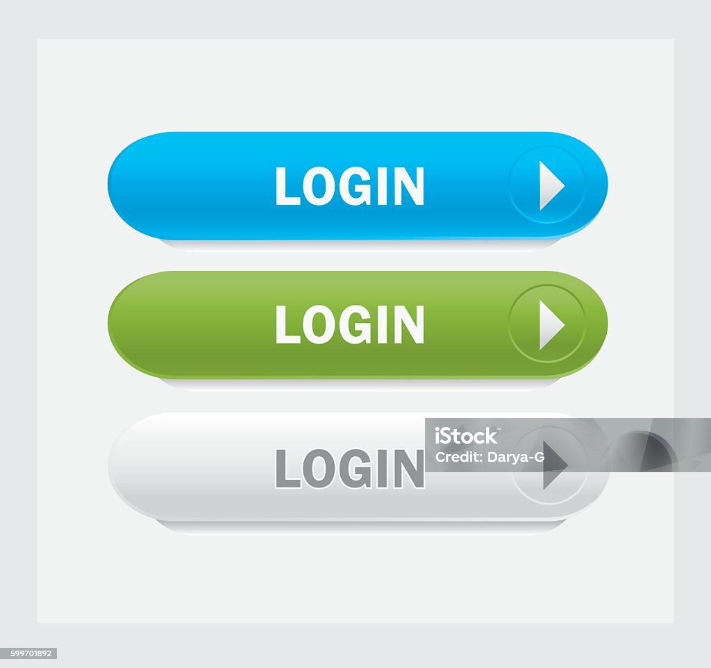 Tombol Log In Tombol Login Ilustrasi Stok - Unduh Gambar Sekarang - Biru, Horizontal ...
