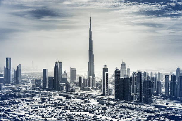 istock Dubai cityscape - Aerial view 599702340
