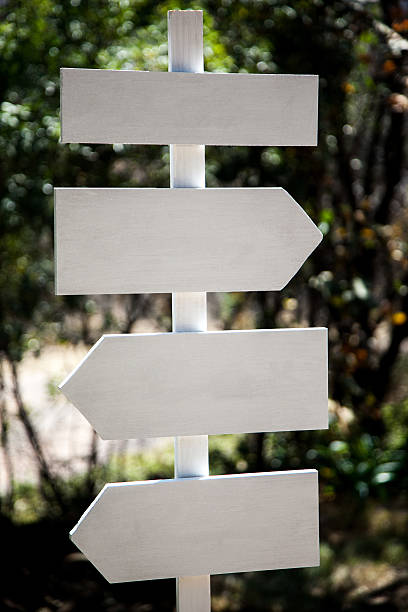 istock Wooden sign post with muliple signs 599704776
