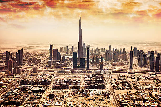 istock Dubai cityscape - Aerial view 599706138