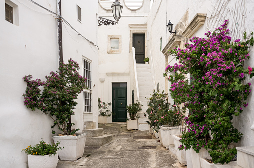 Typical architecture in the Italian town of Ostuni, Apulia, Italy