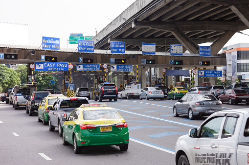 Pedestrian footbridge in Bangkok Ladprao over Ladprao Road