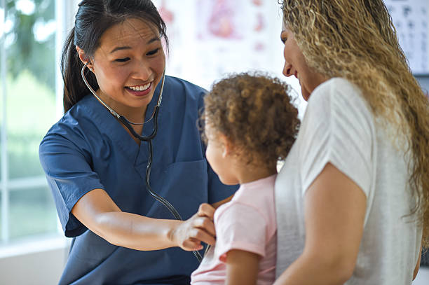 istock Toddler Getting a Check Up at the Doctor 599711520