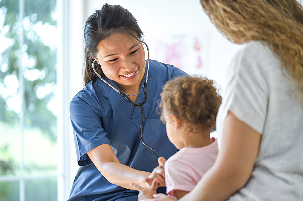 istock Little Girl Getting a Check Up with Her Mom 599711530