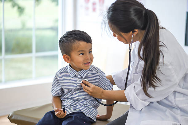 istock Using a Stethoscope to Listen to a Child's Heartbeat 599711570