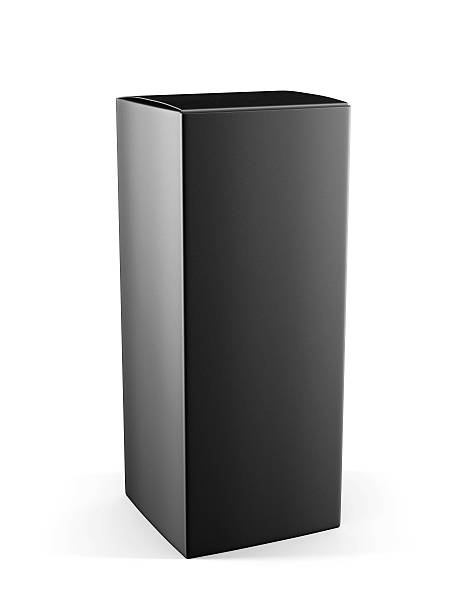 istock Template black cardboard package box for cosmetic products isola 599712410