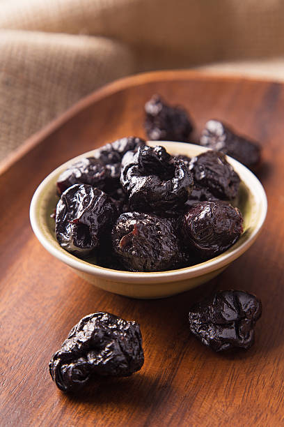 Dried prunes stock photo