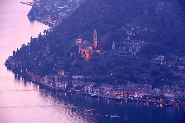 istock Sunset at the village of Morcote 599712848