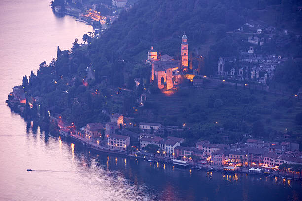 istock Sunset at the village of Morcote 599713384