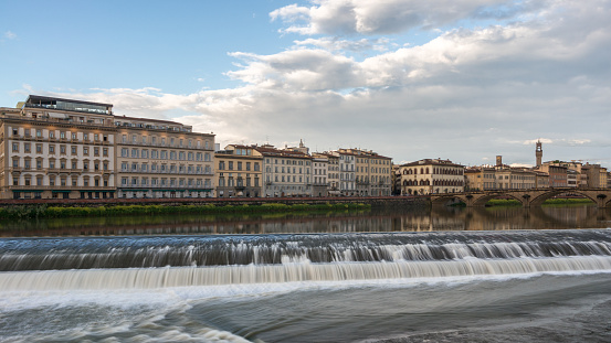 Dam across the Arno river in Florence