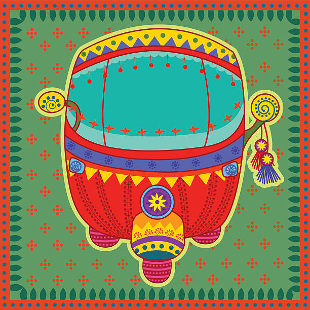 Auto rickshaw in Indian art style Vector design of auto rickshaw in Indian art style auto rickshaw taxi india stock illustrations