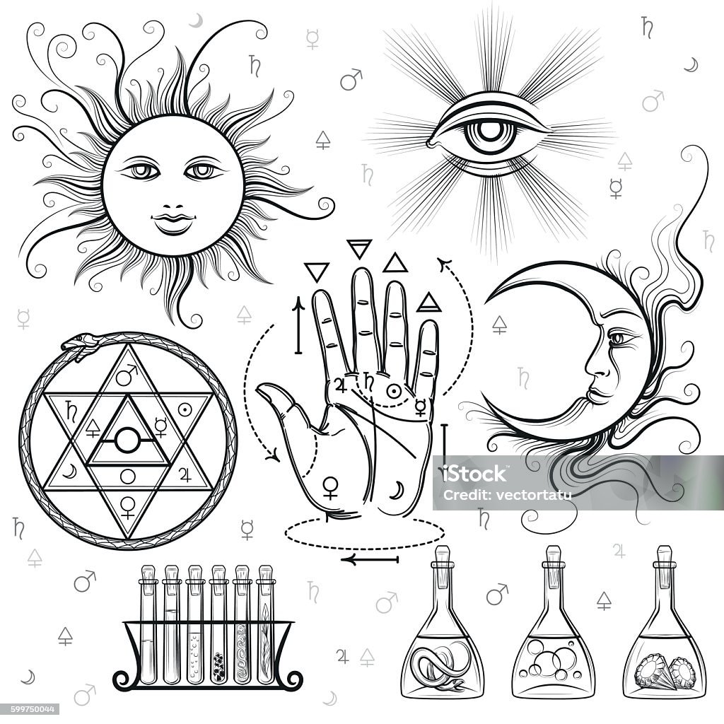 Visual Example Esoteric Esoteric Signs Vector Symbols Stock Illustration - Download Image Now ...