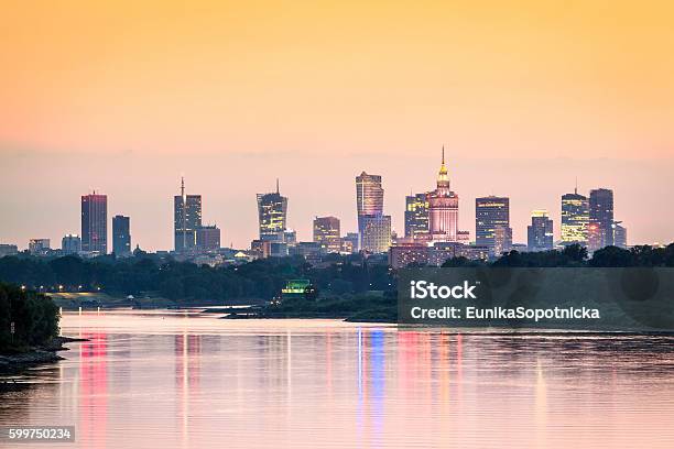 Warsaw City Center Capital Of Poland Stock Photo - Download Image Now - Warsaw, River Vistula, Street