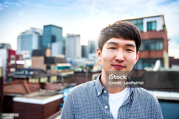 Young Korean Man Portrayed In Seoul South Korea Stock Photo - Download Image Now - Korea, Korean Ethnicity, Men
