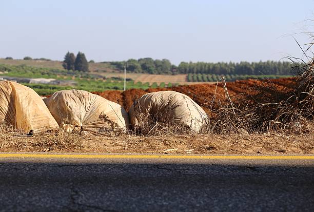 istock Piles of Plastic Sheets in the Field. 599753340