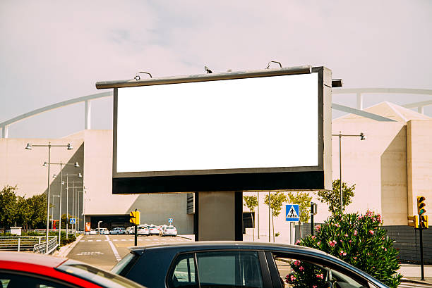 Blank billboard A blank billboard at a street with traffic banner commercial sign outdoors marketing stock pictures, royalty-free photos & images