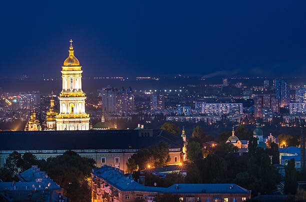 istock Lavra's bell tower at night. Kyiv, Ukraine 599757488