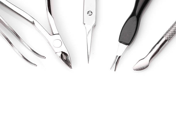 istock Tools of a manicure set on white background 599759254