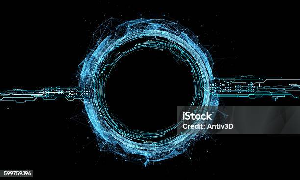 Power Circle Hologram Stock Photo - Download Image Now - Technology, Digitally Generated Image, Circle