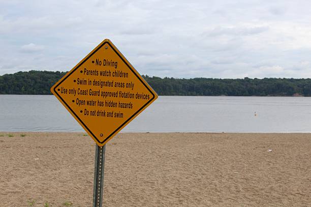 istock Warning Sign at the Beach 599762126