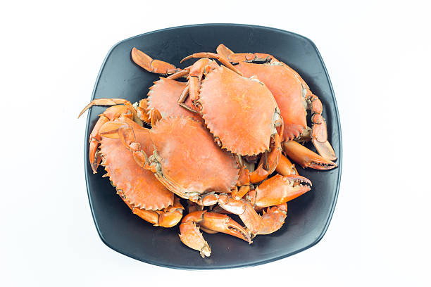 istock Steamed Crab On a black plate 599762730