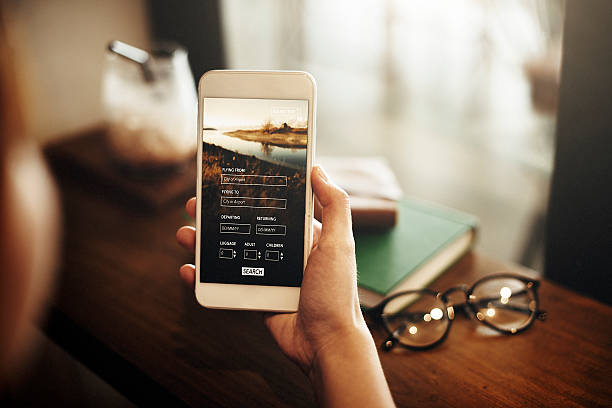 istock Flight Booking Cafe Destination Travel Concept 599763110