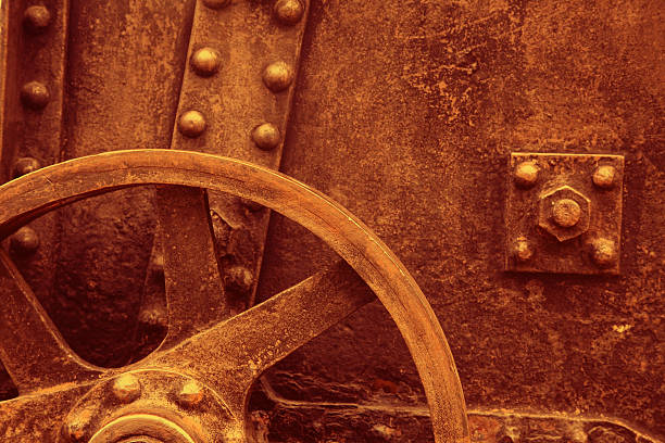 istock Metal wheel in steampunk stile. 599764166