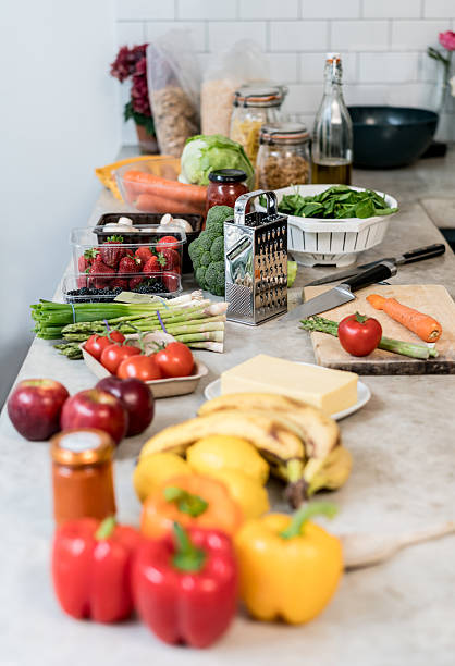 istock Groceries on the kitchen counter 599768716