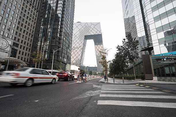 Beijing, China - August 9, 2016: Beijing traffic roads and modern urban construction