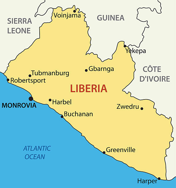 Republic of Liberia - vector map Republic of Liberia - vector map monrovia liberia stock illustrations