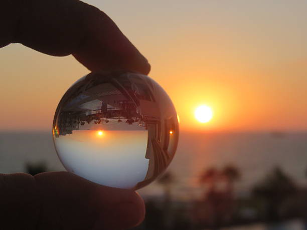 istock Sunset reflection from hotel room in Cyprus 599776486