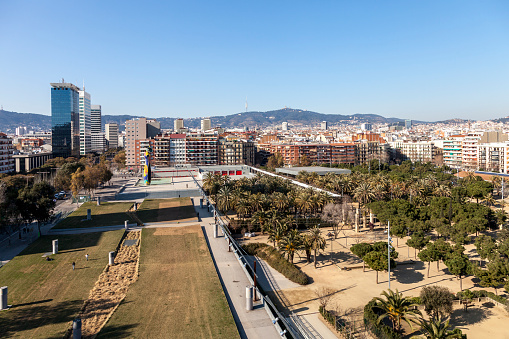 Vista aérea del parque miró en Barcelona photo