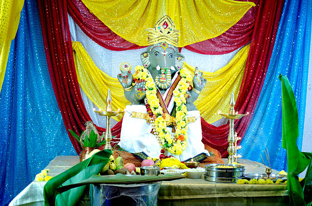 Ganesha Chaturthi also known as Vinayaka Chaturthi, is the Hindu festival celebrated in honour of the elephant-headed god, Ganesha. This is a very auspicious day celebrated to pray to the god so that every new activity that is started is successfully completed without any obstacles. The festival generally lasts ten days. The festival is celebrated by families at home, by people at their places of work and in public. The public celebration involves installing clay images of Ganesha in public pandals (temporary shrines) and group worship. At home, clay image is installed and worshipped with family and friends. At the end of the festival, the idols are immersed in a large body of water such as the sea, river or a lake. It is celebrated throughout India especially in Maharashtra and Southern States.