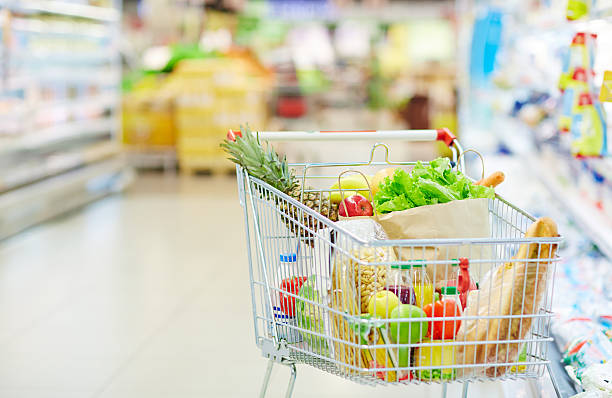 istock Cart with food 599783960