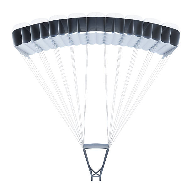 istock Frontal image of a parachute on white background. 3d rendering 599788318