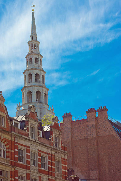 istock Wedding cake steeple of St Bride's church 599788470