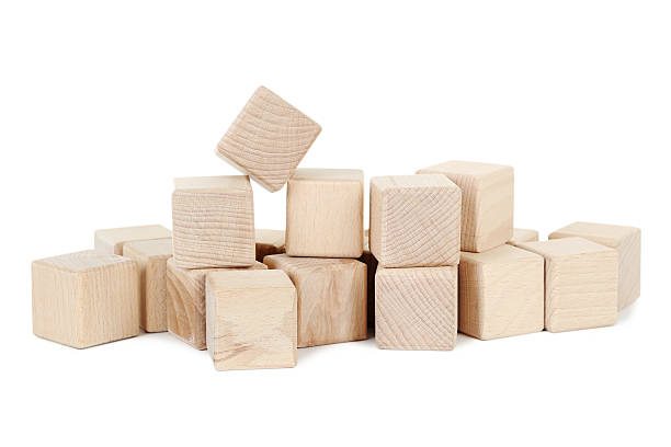 istock Wooden toy cubes isolated on a white 599788538