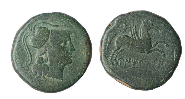 Iberian As of  Ampurias Century II B.C Iberian As of  Ampurias Century II B.C ancient coins of greece stock pictures, royalty-free photos & images
